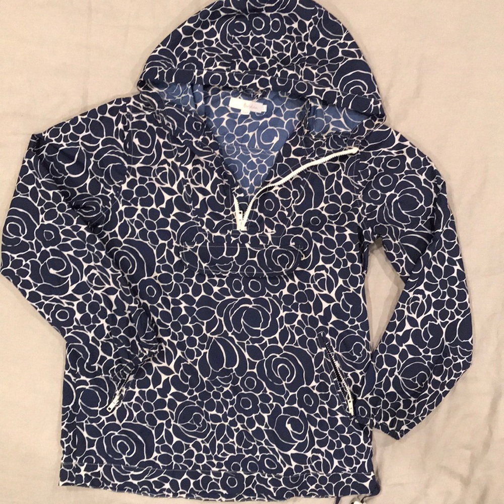Boden Navy Floral Print Travel Lightweight Jacket